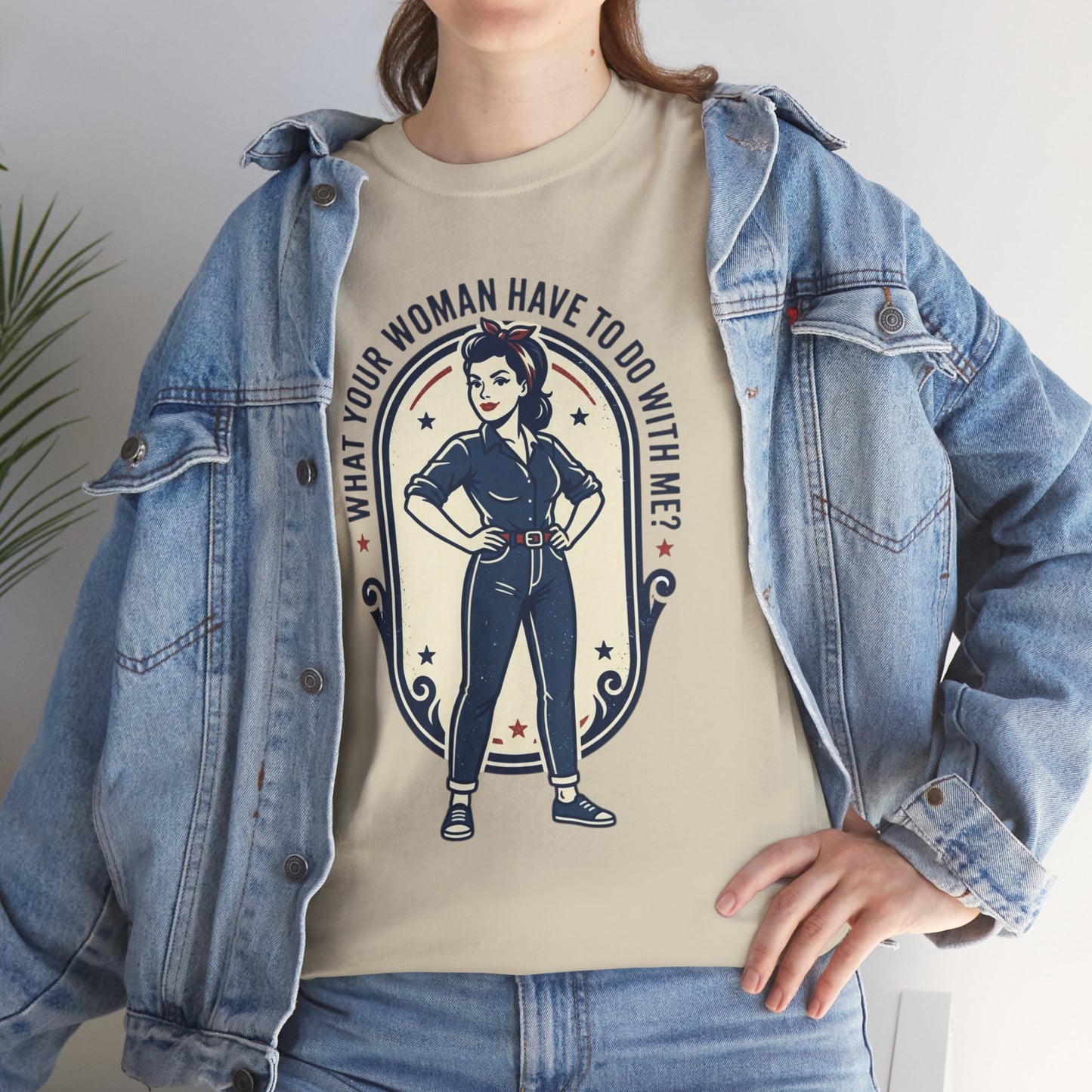 'What Your Woman Have To Do With Me?' Retro Pin-Up Graphic Tee