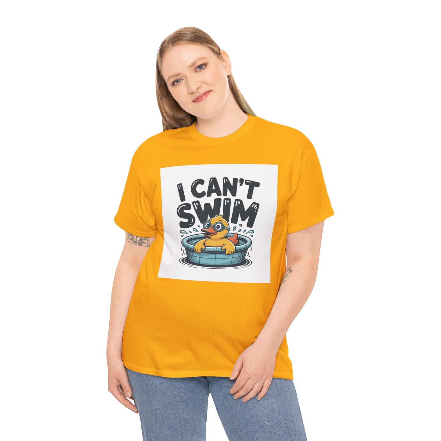 I Can't Swim Duck T-Shirt — Cute Funny Pool Float Graphic Tee