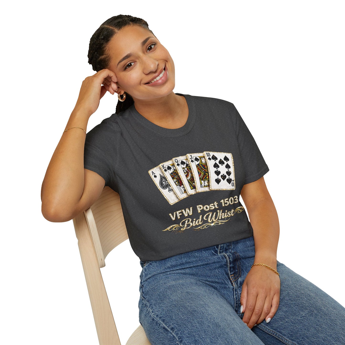 Bid Whist Playing Cards Tee — VFW Post 1503 Card Game T-Shirt
