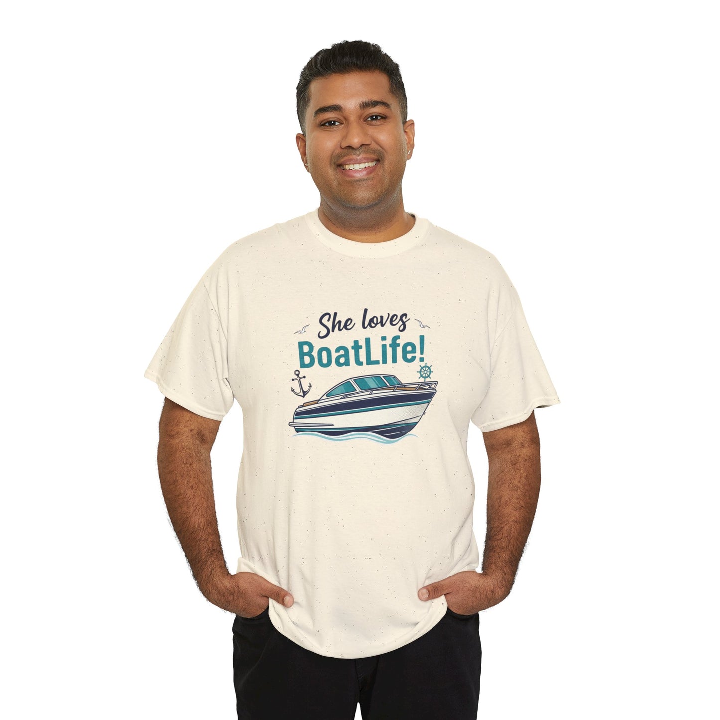 Boat Life T-Shirt — "She Loves BoatLife!" Graphic Tee for Boating Fans