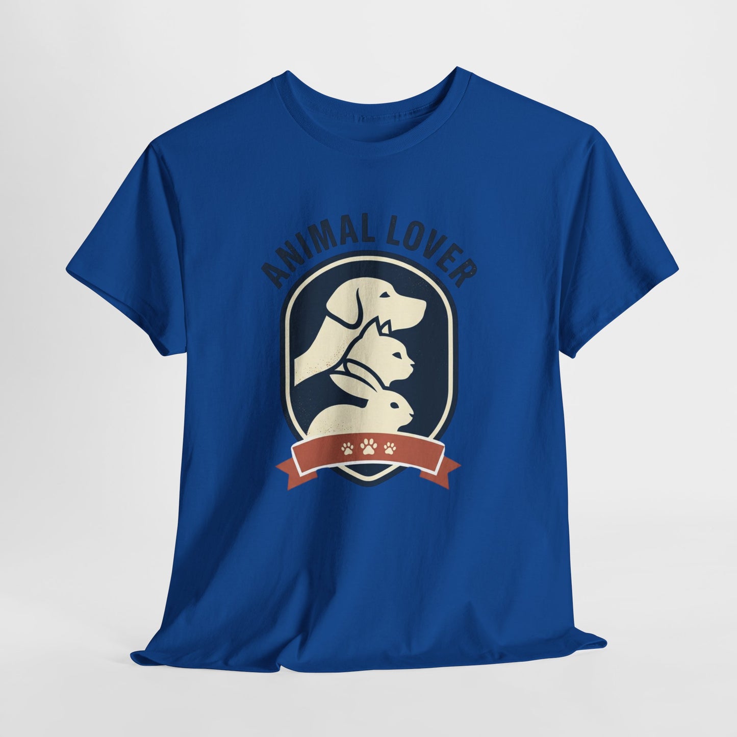 Animal Lover T-Shirt — Retro Pet Badge Tee (Dogs & Cats)