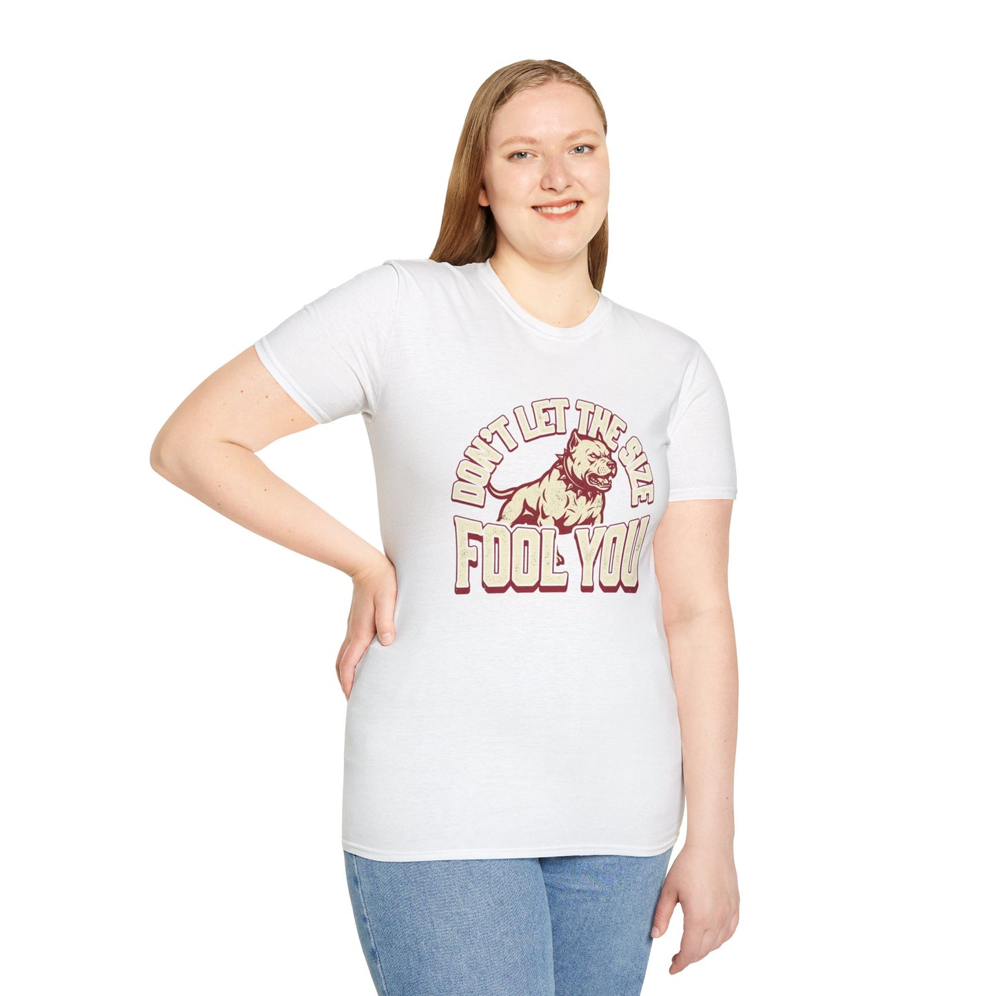 "Don’t Let The Size Fool You" Vintage Dog Tee-Pitbull Graphic T-Shirt