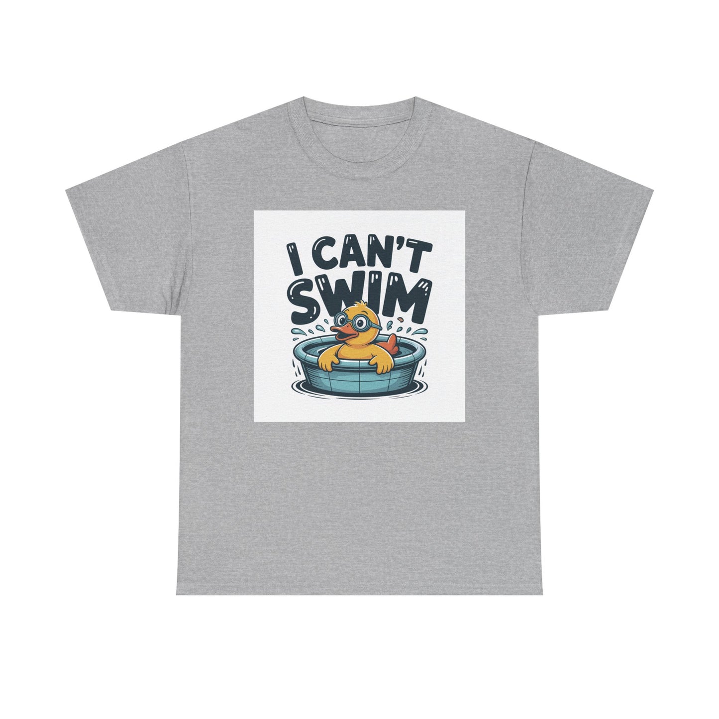 I Can't Swim Duck T-Shirt — Cute Funny Pool Float Graphic Tee