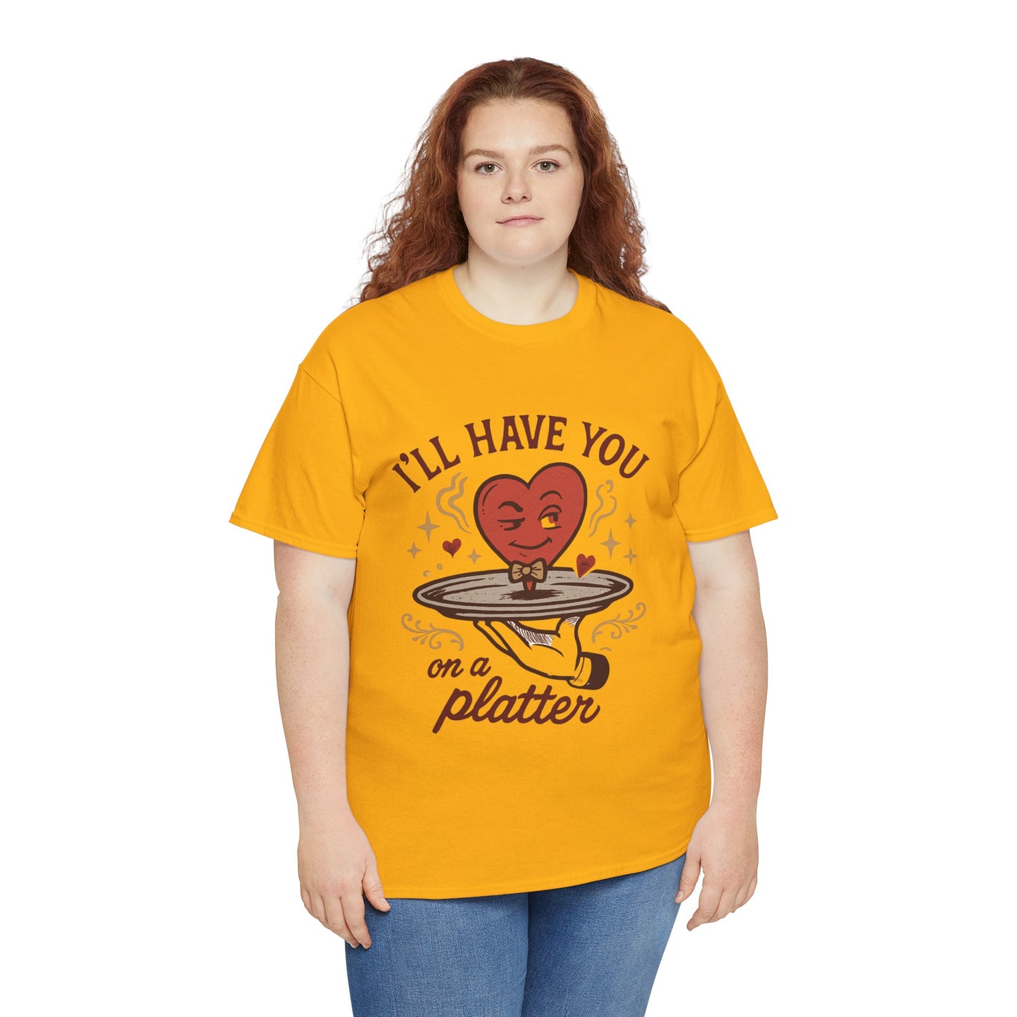 Valentine Heart on a Platter T-Shirt — I'll Have You on a Platter Cute Romantic Tee