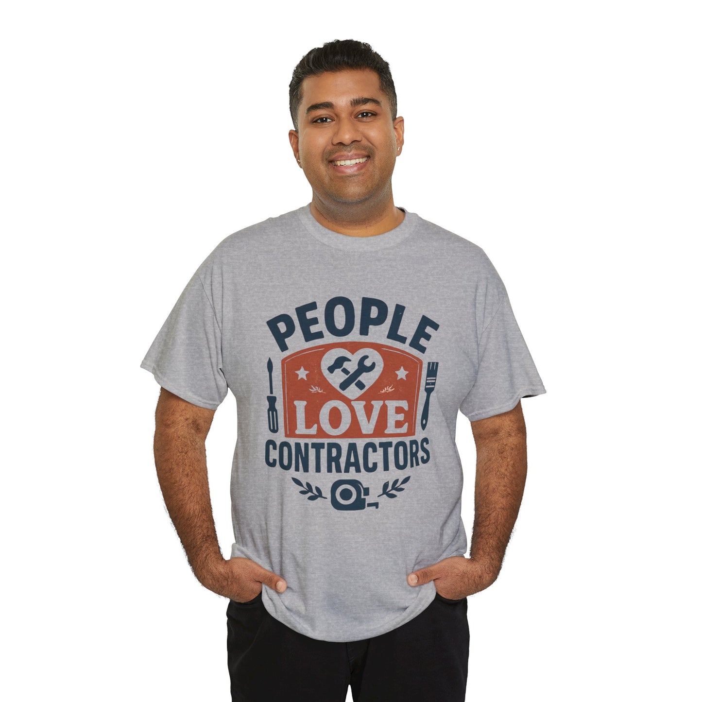 Contractor T-Shirt – "People Love Contractors" Graphic Tee Printify