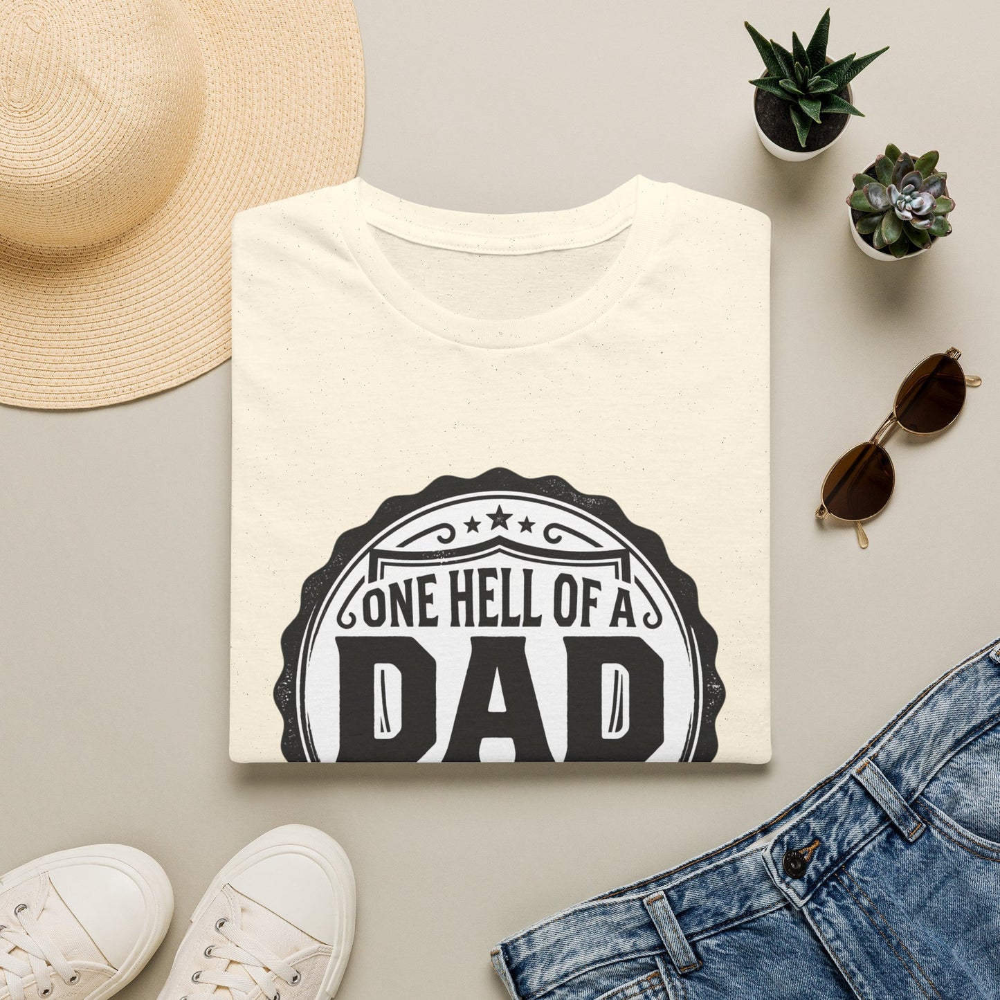 Gone Hell of a Dad T‑Shirt — Vintage Badge Father's Day Gift