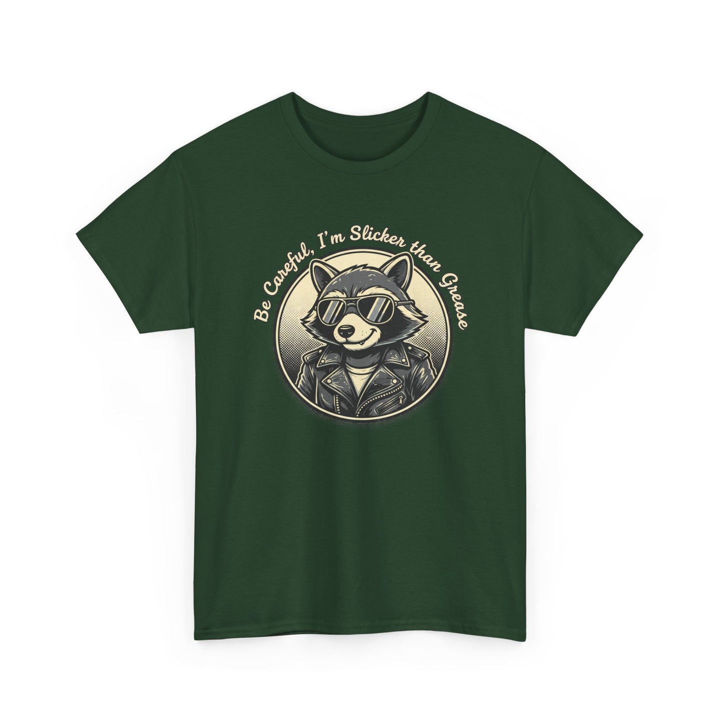 Raccoon Detective Graphic Tee — "Be Careful I’m Watching Your Snacks" Vintage Badge T-Shirt
