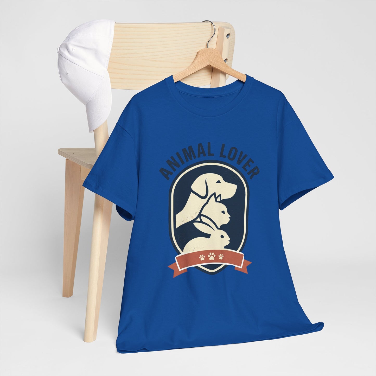 Animal Lover T-Shirt — Retro Pet Badge Tee (Dogs & Cats)