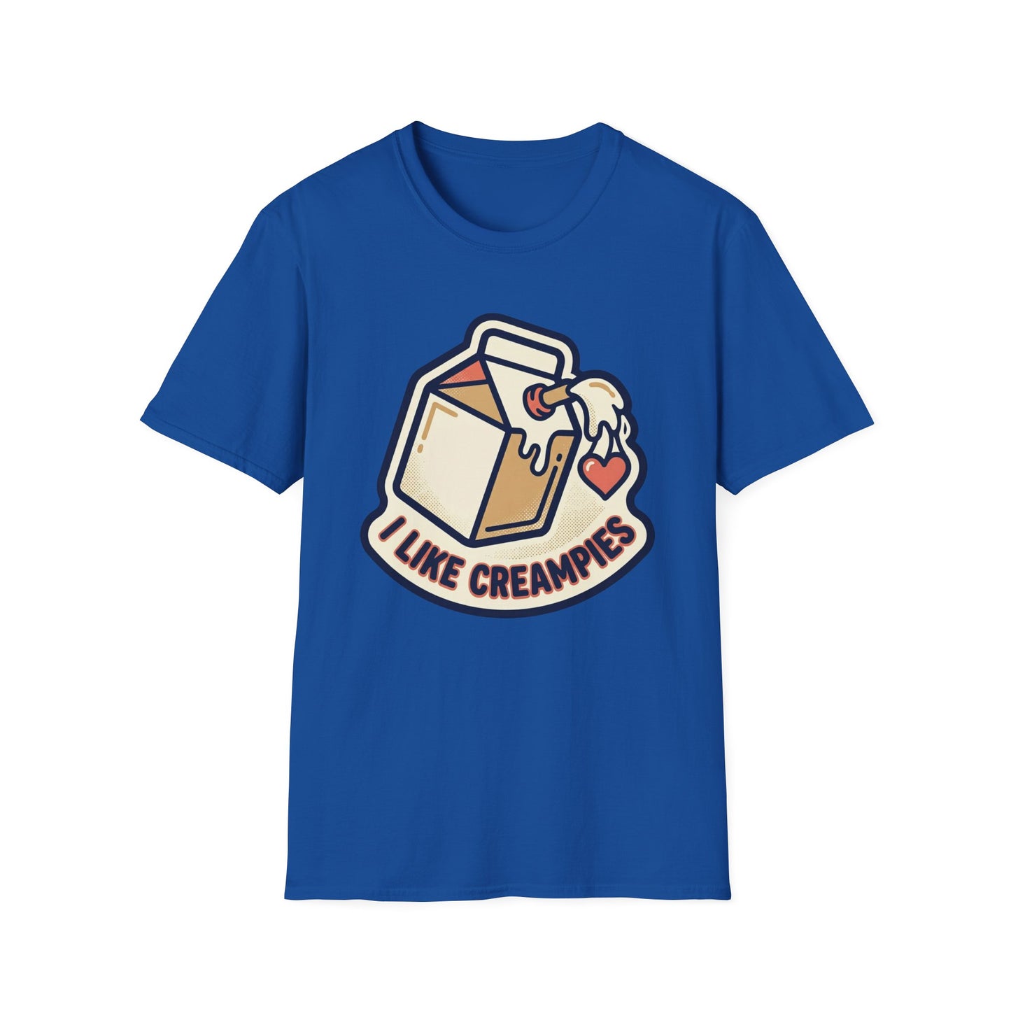 Cream Pie Cartoon T-Shirt — "I Like Creampies" Retro Milk Carton Graphic Tee