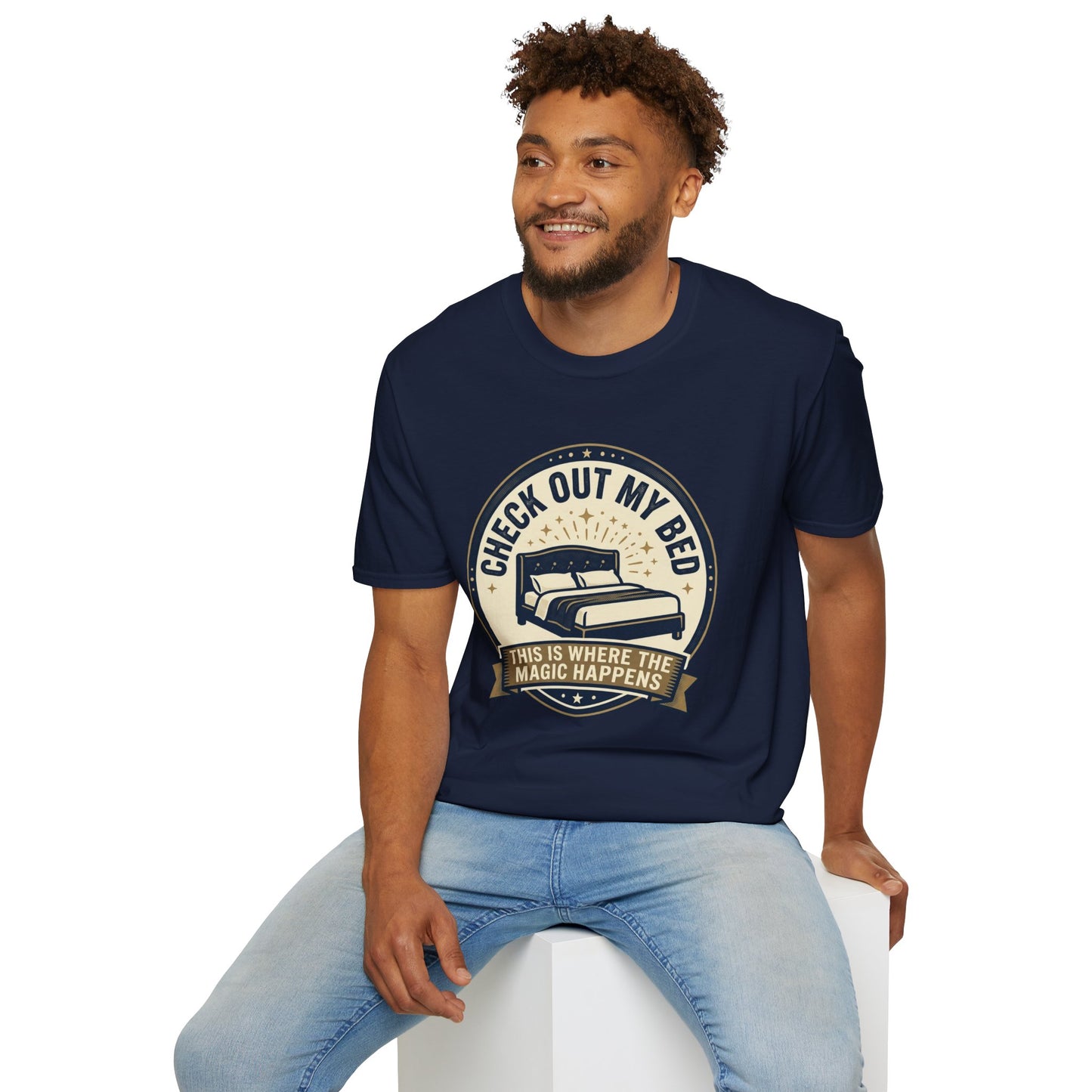 Check Out My Bed T-Shirt – “This Is Where The Magic Happens” Vintage Graphic Tee