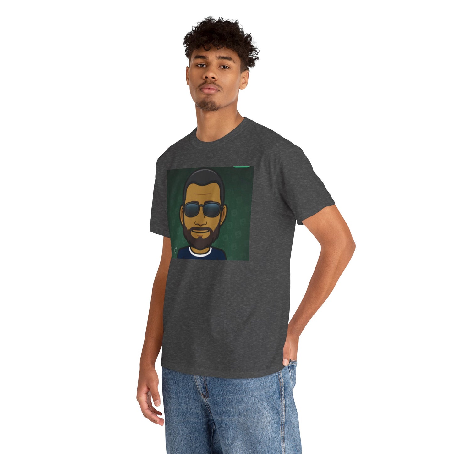 Bitmoji Portrait Tee — Cool Sunglasses Avatar Graphic T-Shirt Printify