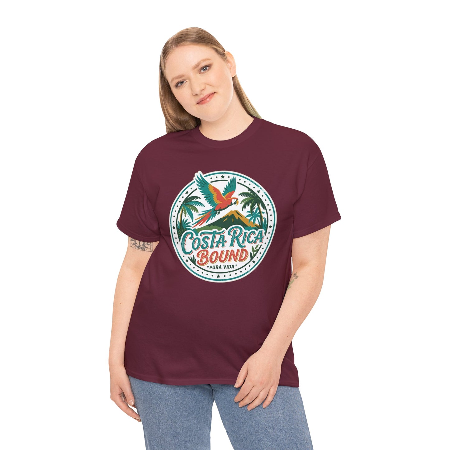 Costa Rica Bound T-Shirt — Tropical Parrot Travel Tee Printify