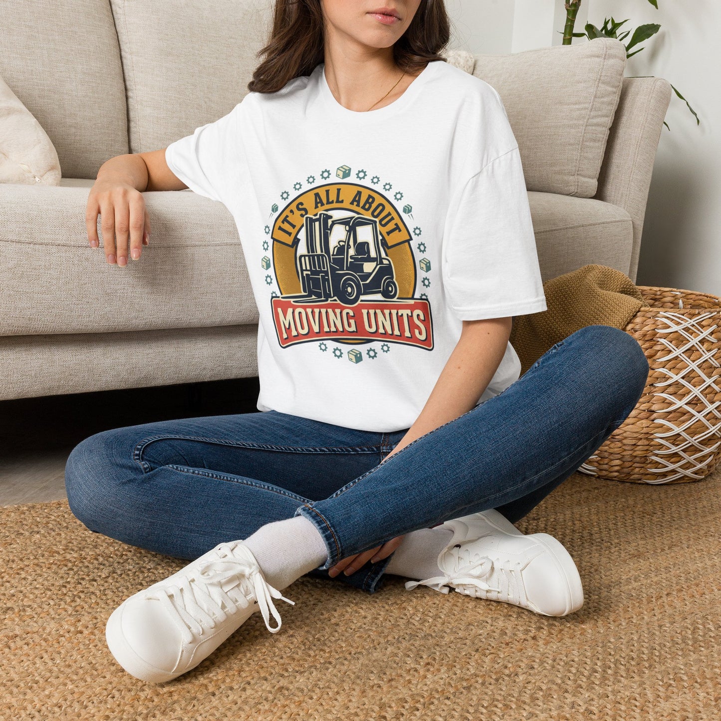 Moving Company T-Shirt — "It's All About Moving Units" Forklift Logo