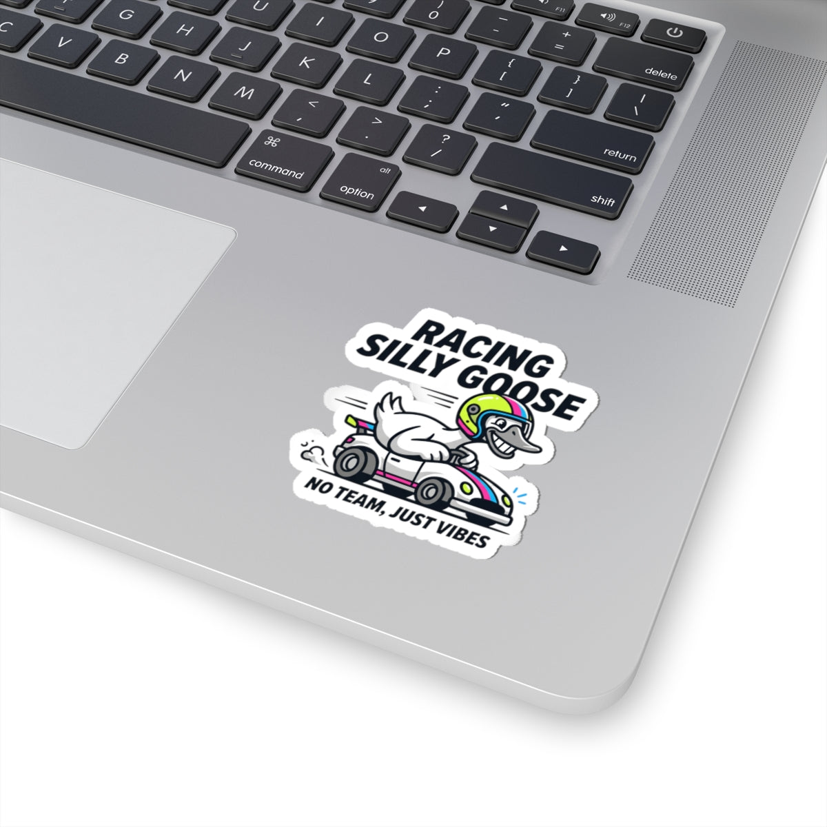 Racing Silly Goose Kiss-Cut Stickers | motorsport, checkered, funny