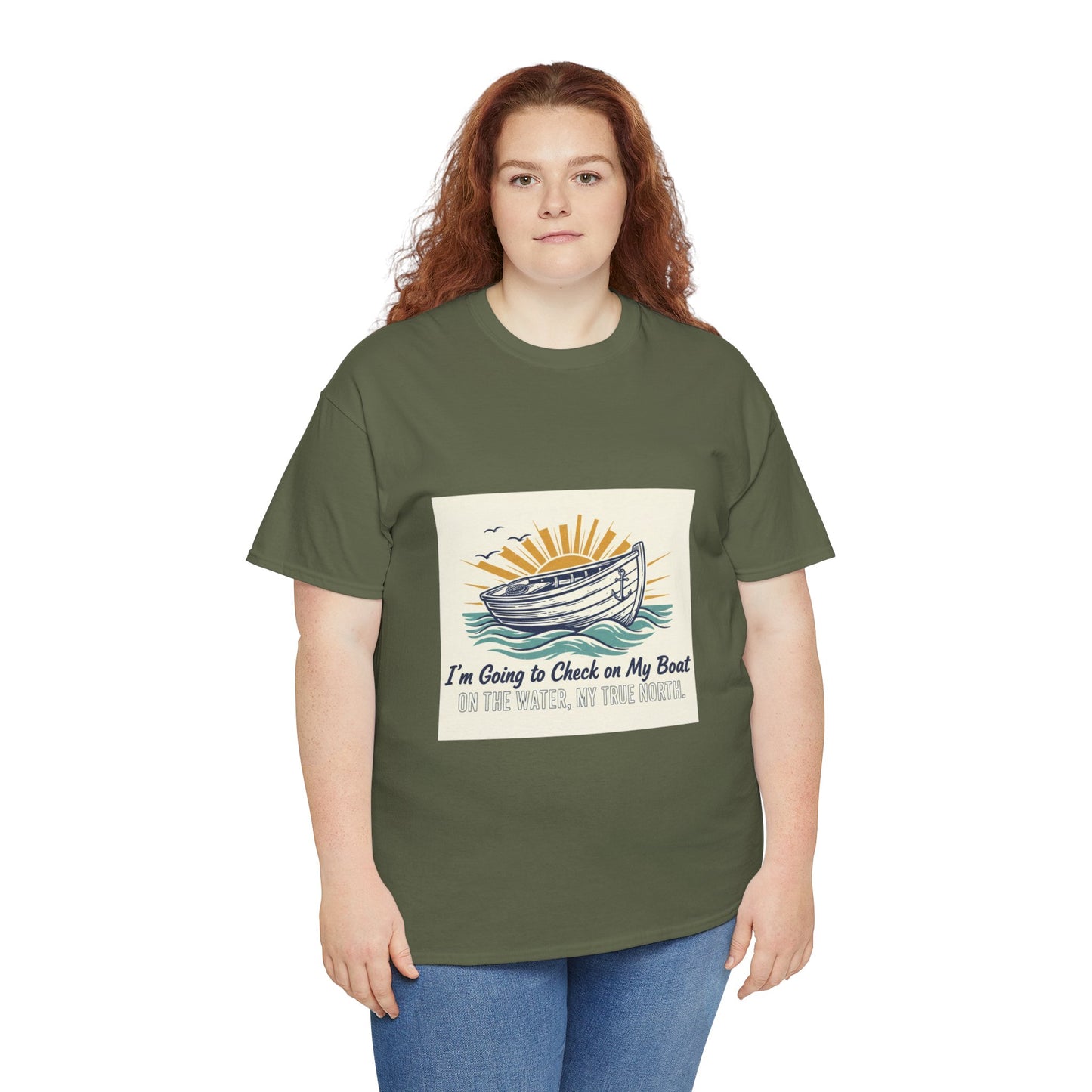 Boat T-Shirt — "I'm Going to Check on My Boat" Vintage Nautical Tee