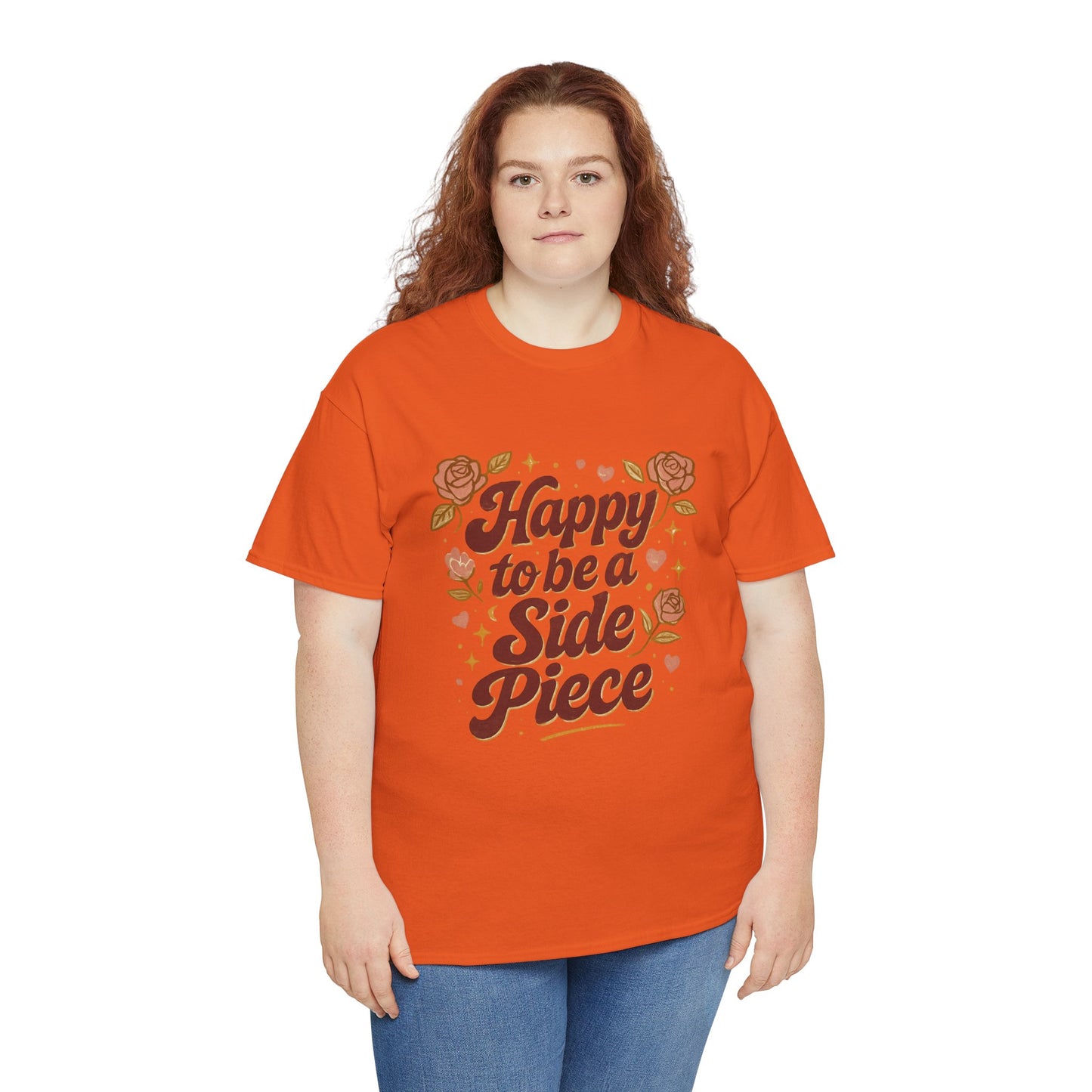 Happy to Be a Side Piece Tee — Retro Floral Statement T-Shirt