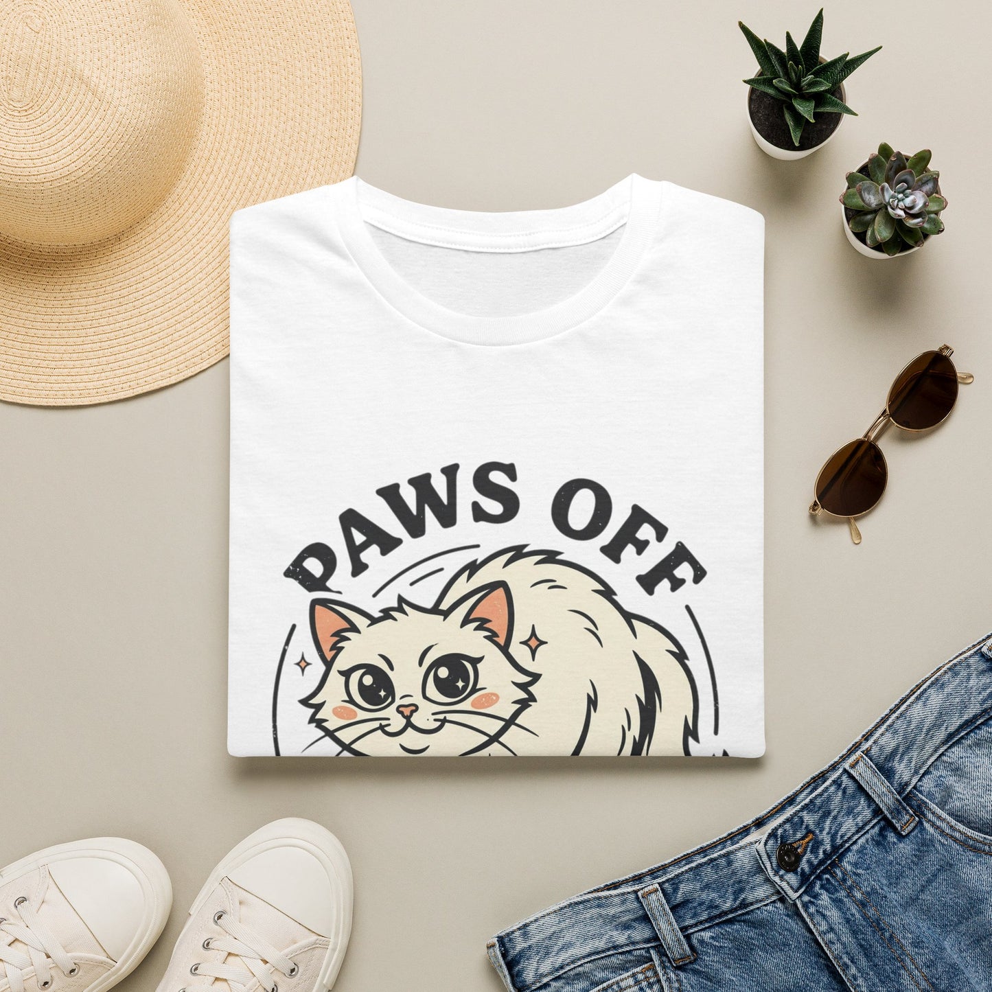 Paws Off My Kitty T-Shirt — Cute Protective Cat Graphic Tee