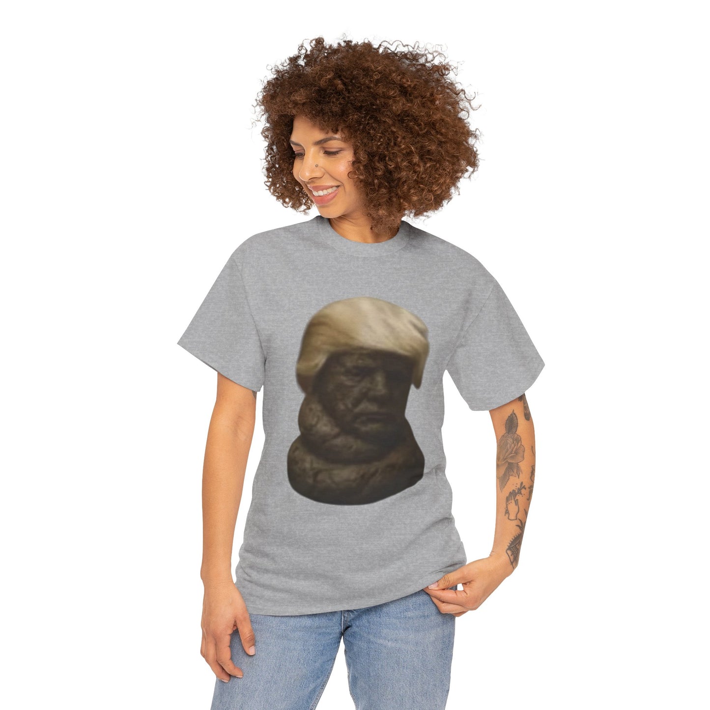 Graphic Tee — Bronze Bust Illustration T‑Shirt