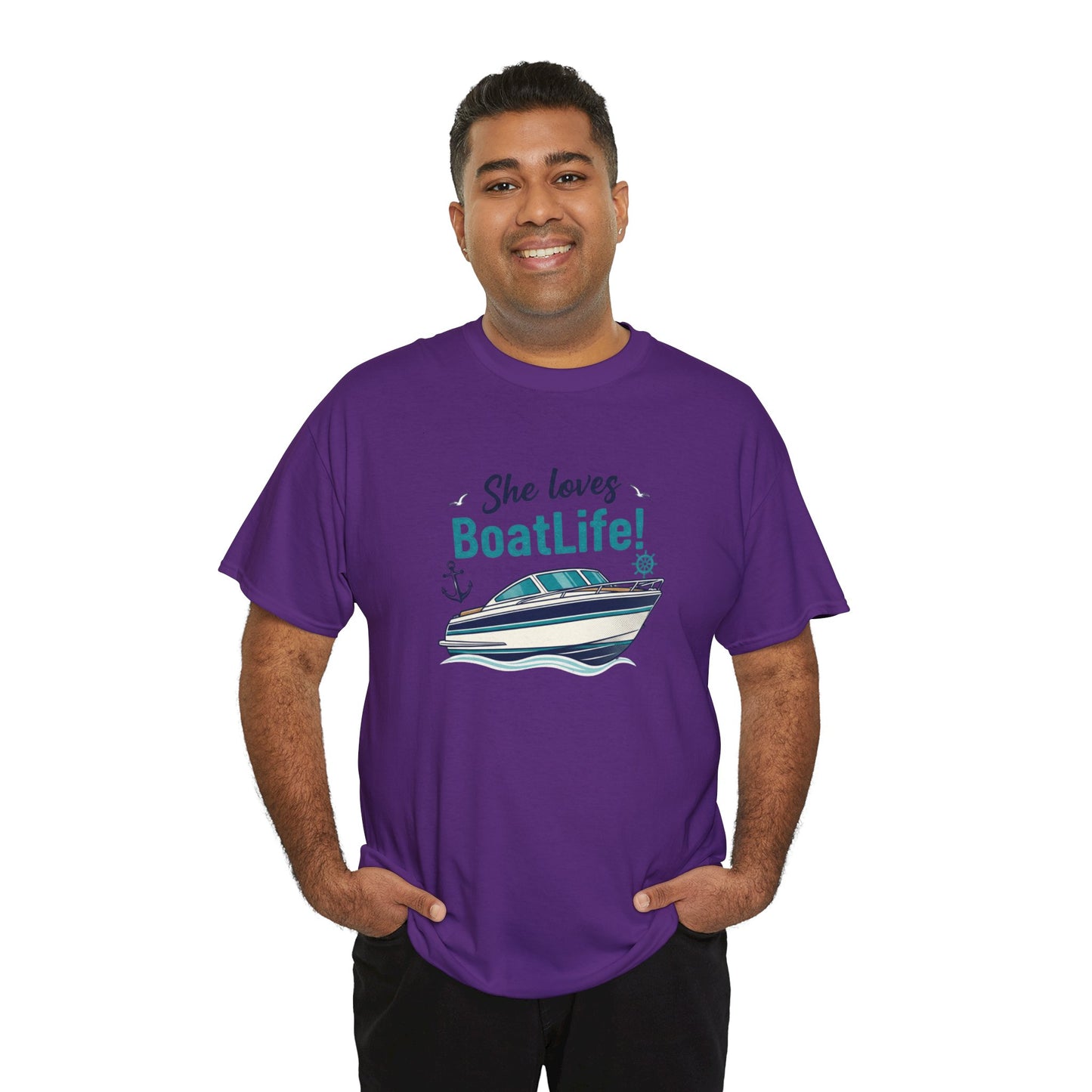 Boat Life T-Shirt — "She Loves BoatLife!" Graphic Tee for Boating Fans