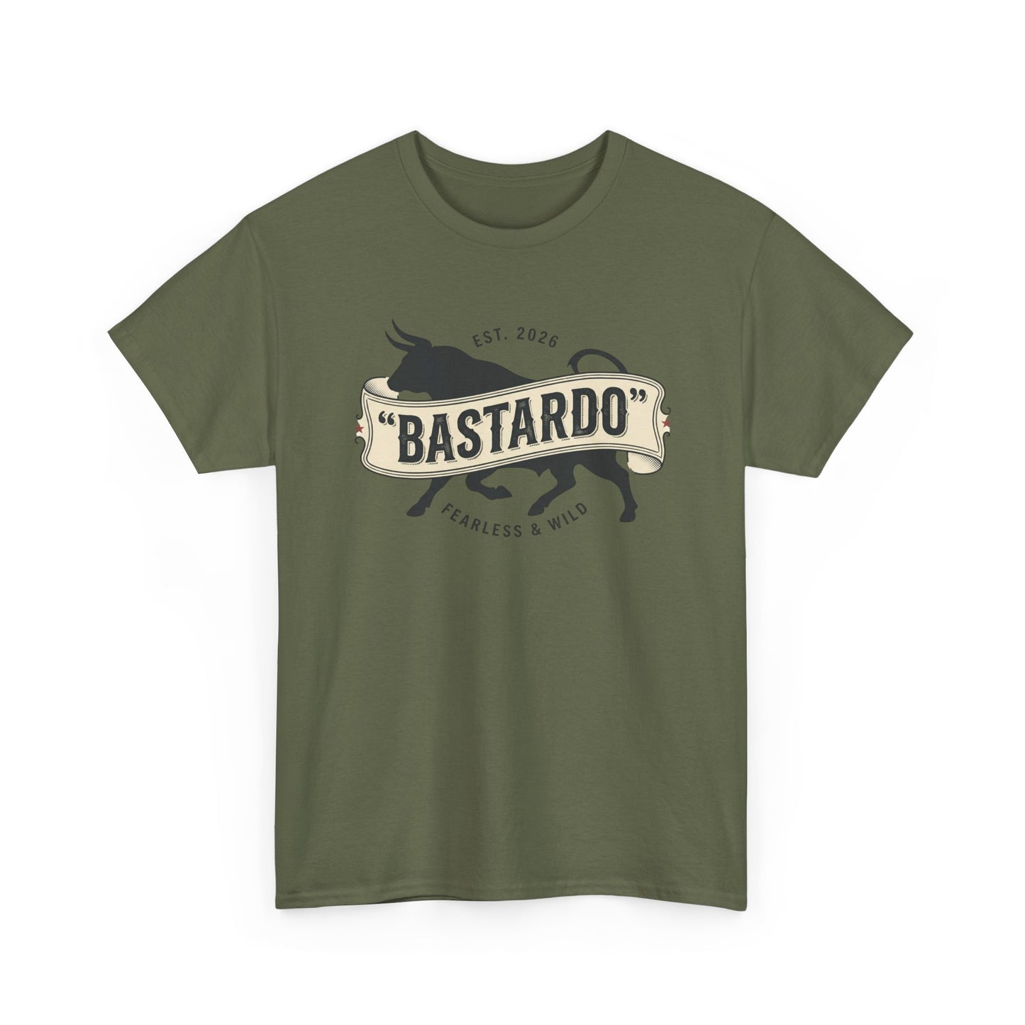 Bastardo Graphic Tee — Vintage Bull Emblem T-Shirt