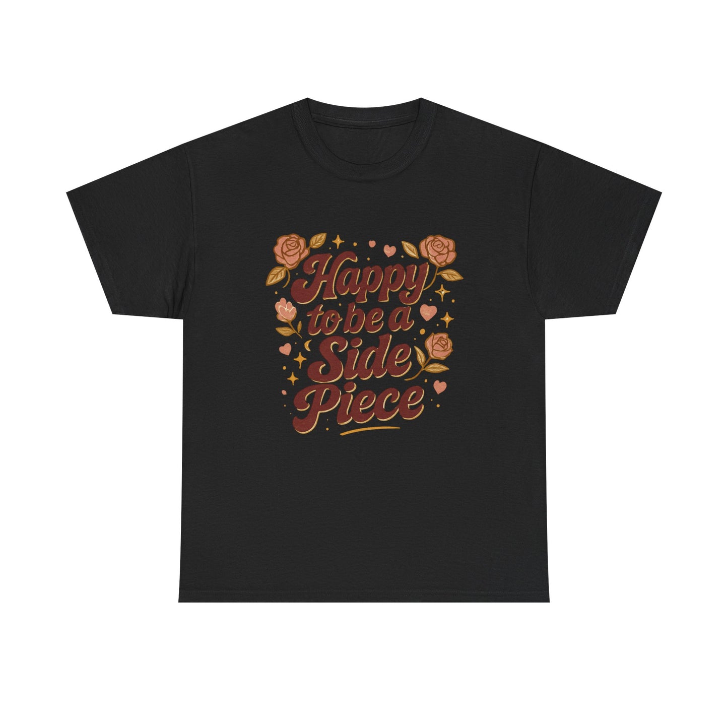 Happy to Be a Side Piece Tee — Retro Floral Statement T-Shirt