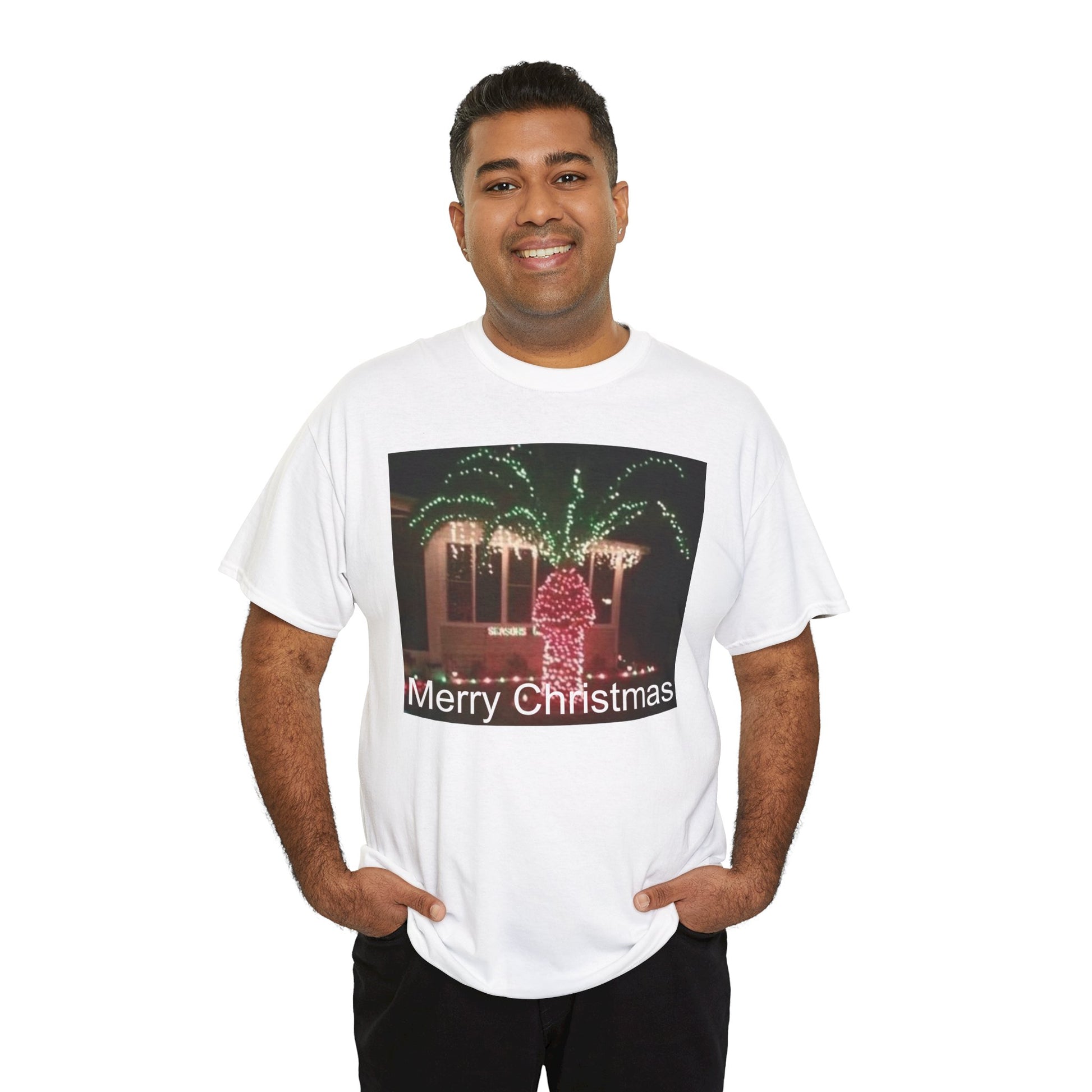 Christmas Lights Tee — 'Merry Christmas' Holiday Graphic T-Shirt Printify