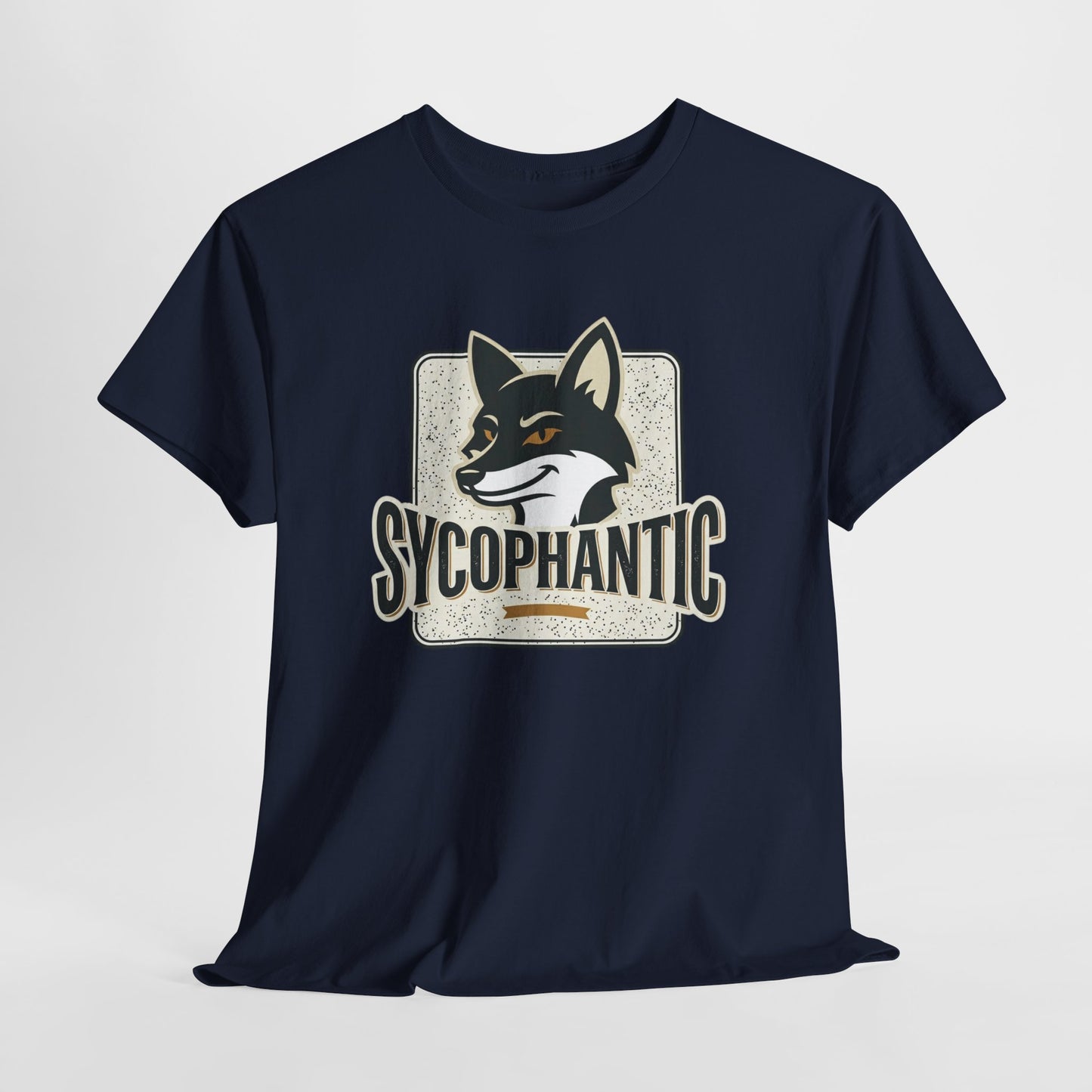 Sycophantic Fox Graphic Tee — Retro Animal Logo T-Shirt