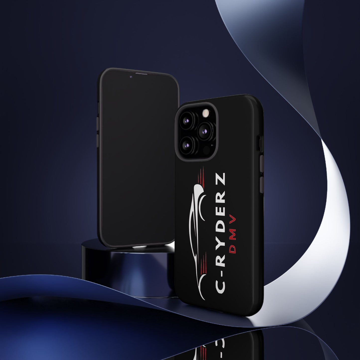 C-Ryderz DMV Black Slim Phone Case — Sporty Car Silhouette Protective Cover Printify