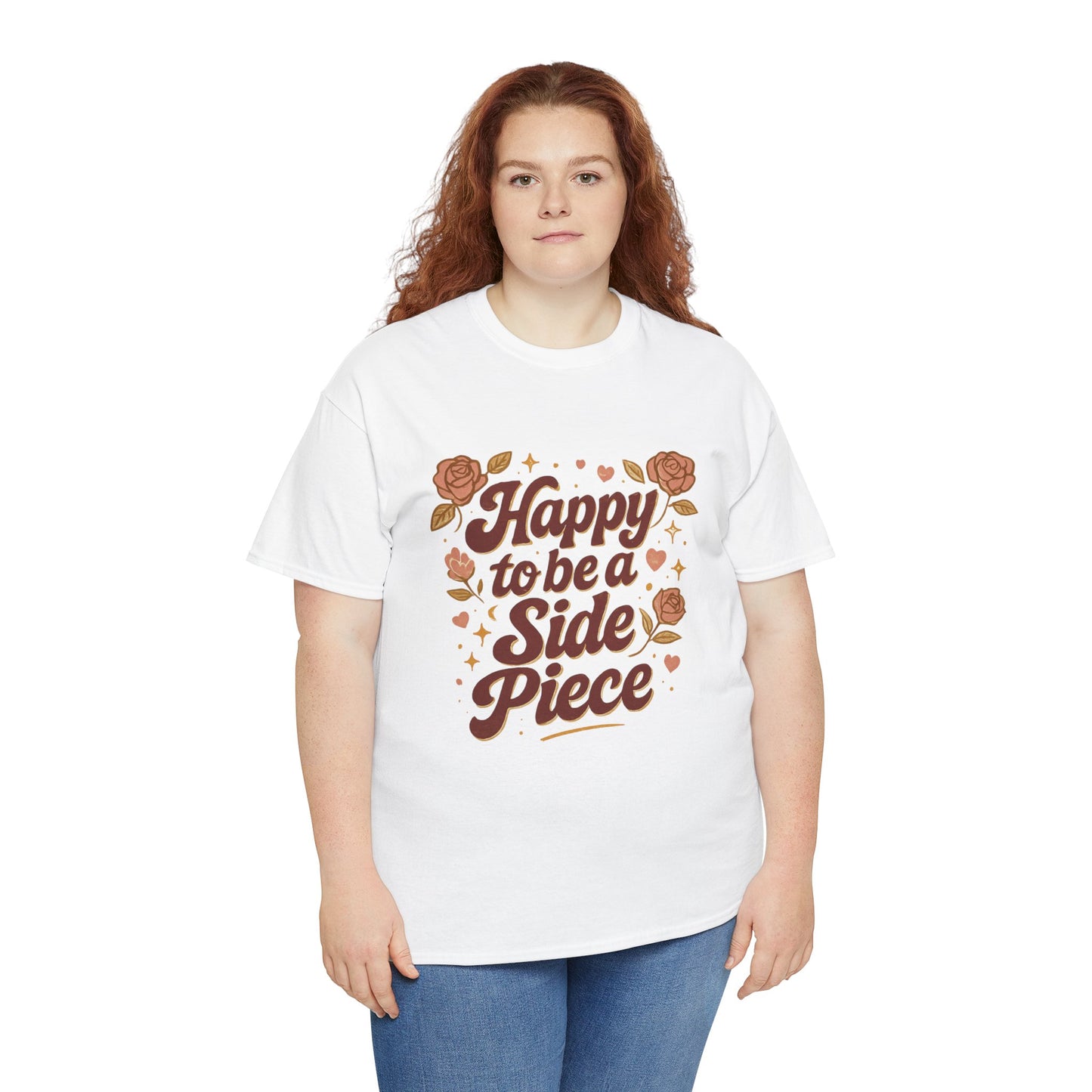 Happy to Be a Side Piece Tee — Retro Floral Statement T-Shirt