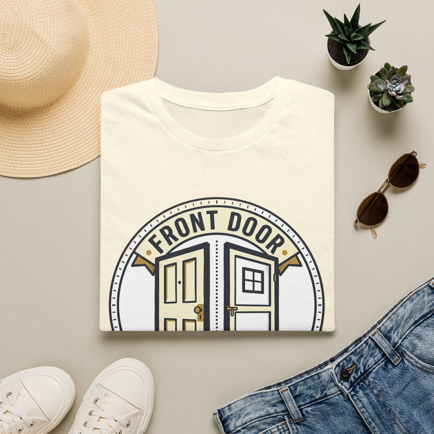 Front Door Back Door T-Shirt — Funny Two Doors Graphic Tee
