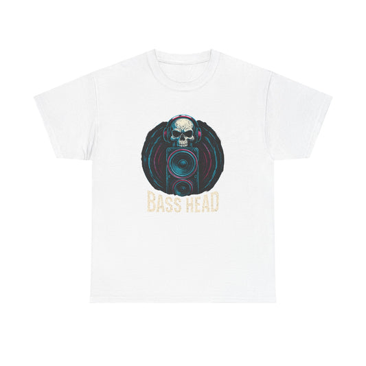 Bass Head Skull T-Shirt — Graphic DJ Speaker Tee