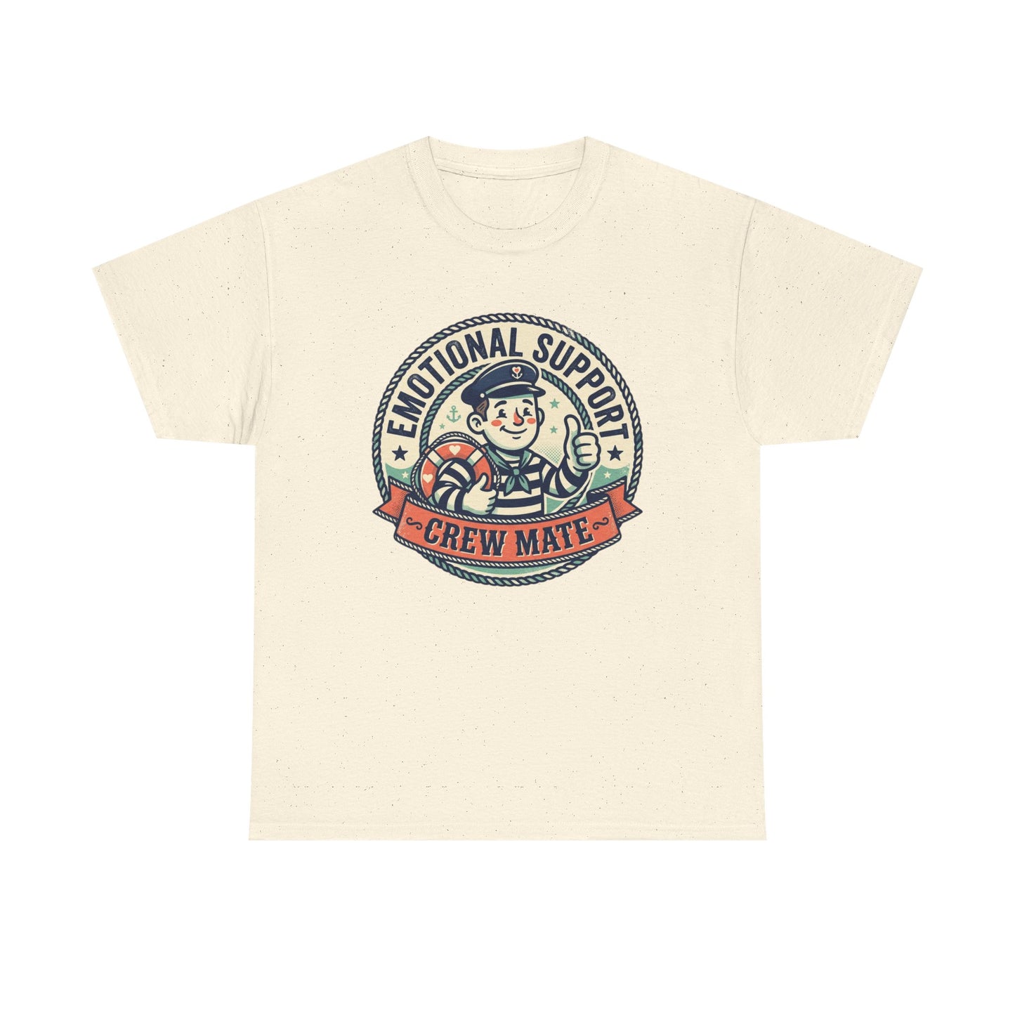 Emotional Support Crew Mate T‑Shirt — Retro Nautical Crewmate Tee Printify
