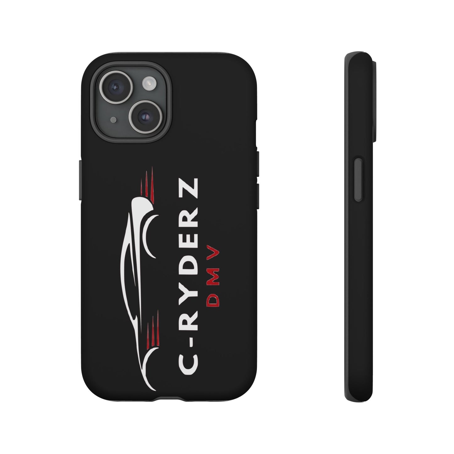 C-Ryderz DMV Black Slim Phone Case — Sporty Car Silhouette Protective Cover Printify