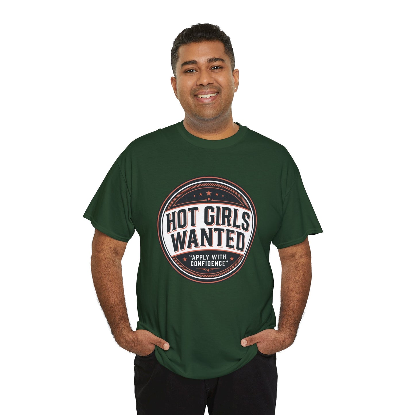 T-Shirt — "Hot Girls Wanted" Retro Badge Tee