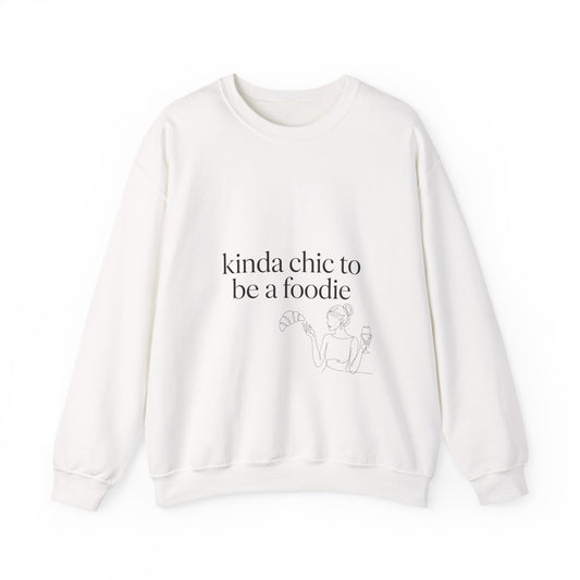 kinda chic to be a foodie Sweatshirt | minimalist line art, foodie trend