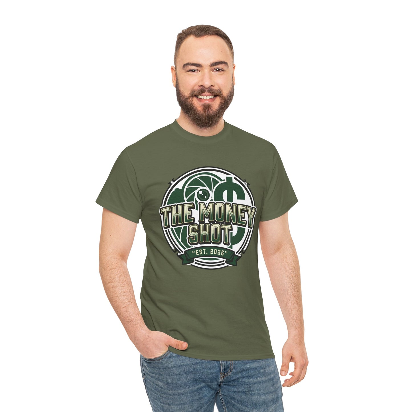 The Money Shot Graphic Tee — Retro Dollar Logo T-Shirt