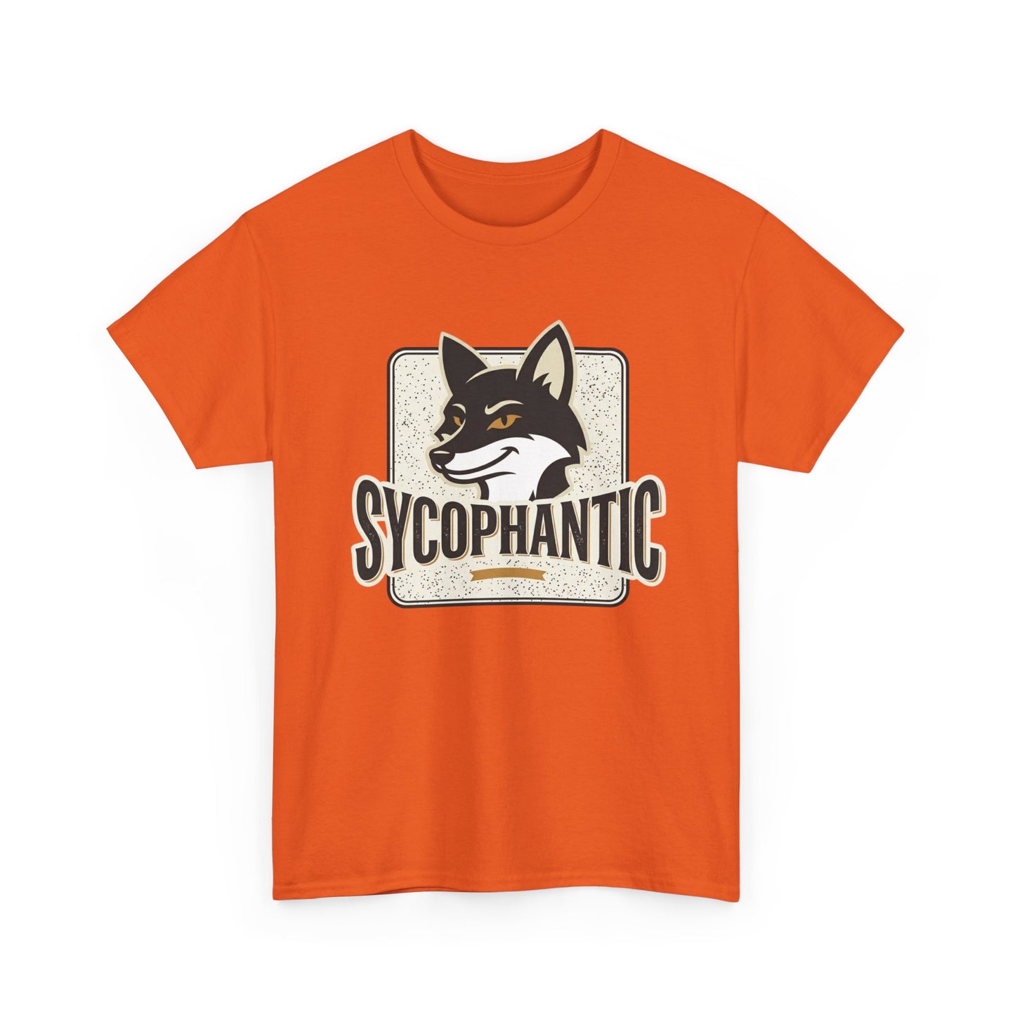 Sycophantic Fox Graphic Tee — Retro Animal Logo T-Shirt