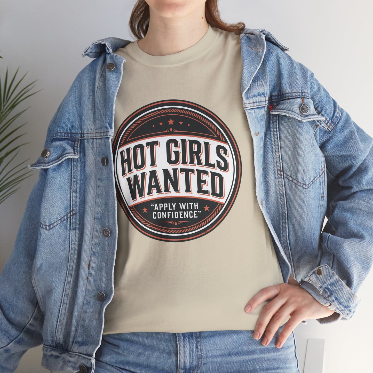 T-Shirt — "Hot Girls Wanted" Retro Badge Tee