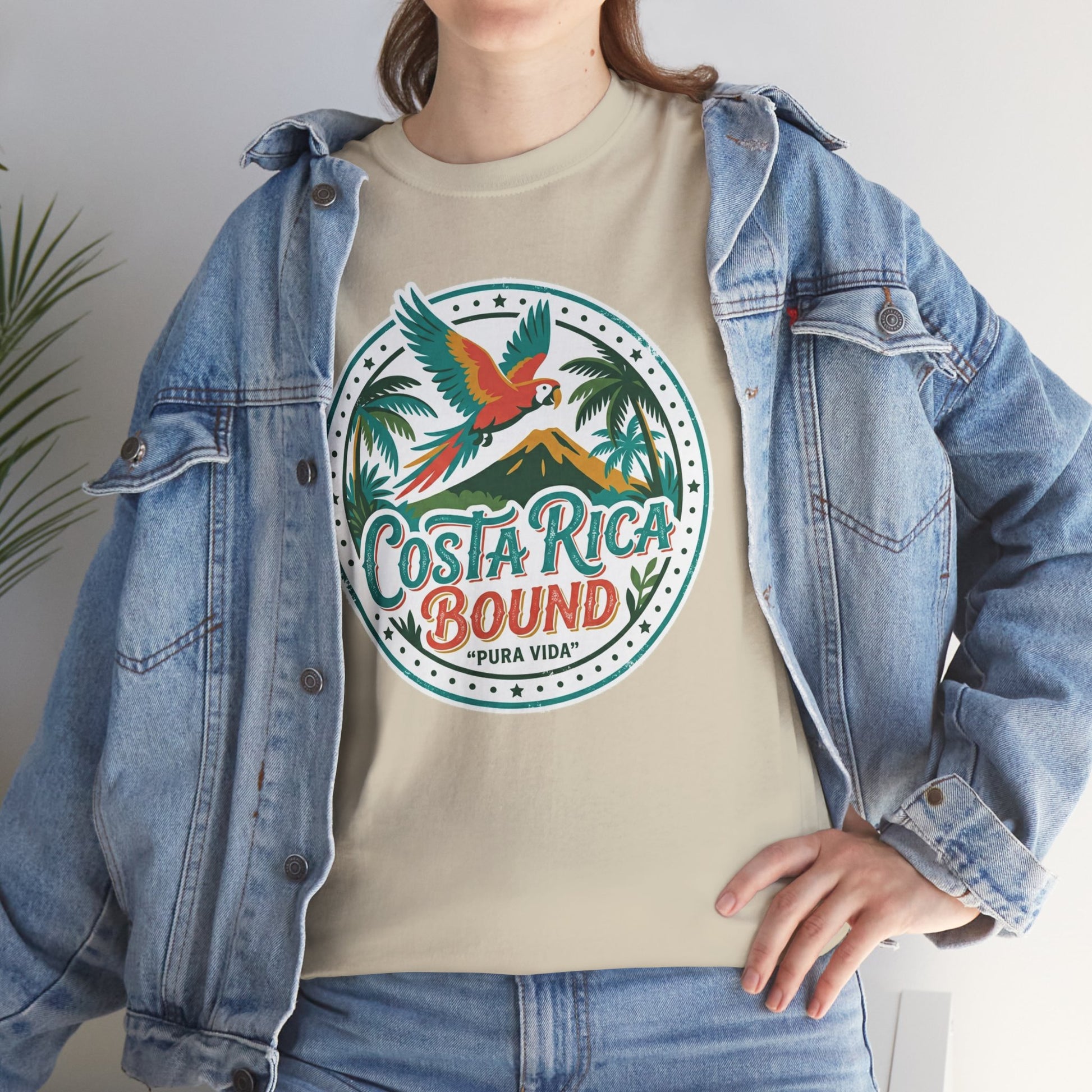 Costa Rica Bound T-Shirt — Tropical Parrot Travel Tee Printify