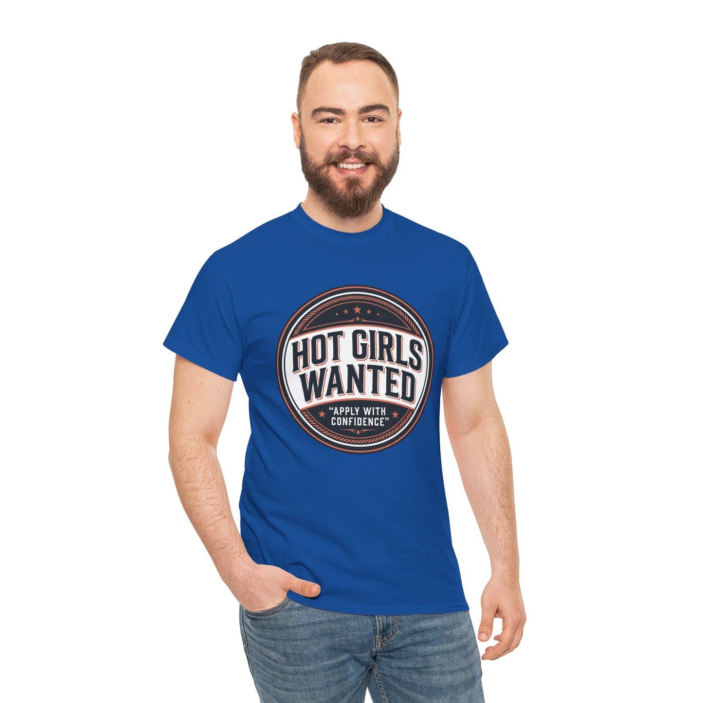 T-Shirt — "Hot Girls Wanted" Retro Badge Tee