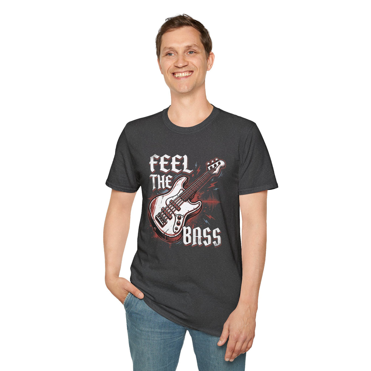Bass Guitar Graphic T-Shirt — Rock Music Tee ("Bass Player")