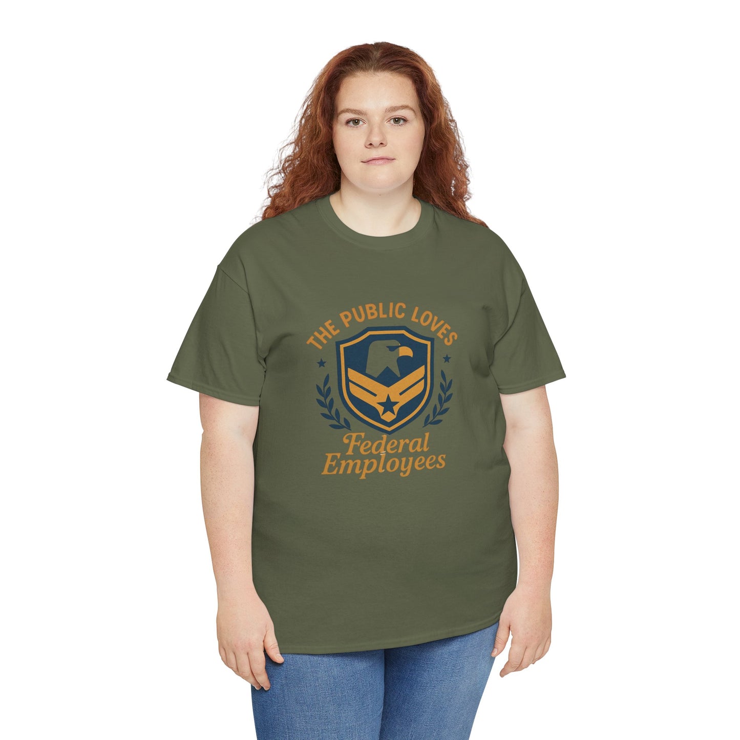 Federal Employees Tee – “The Public Loves Federal Employees” Patriotic Badge Shirt