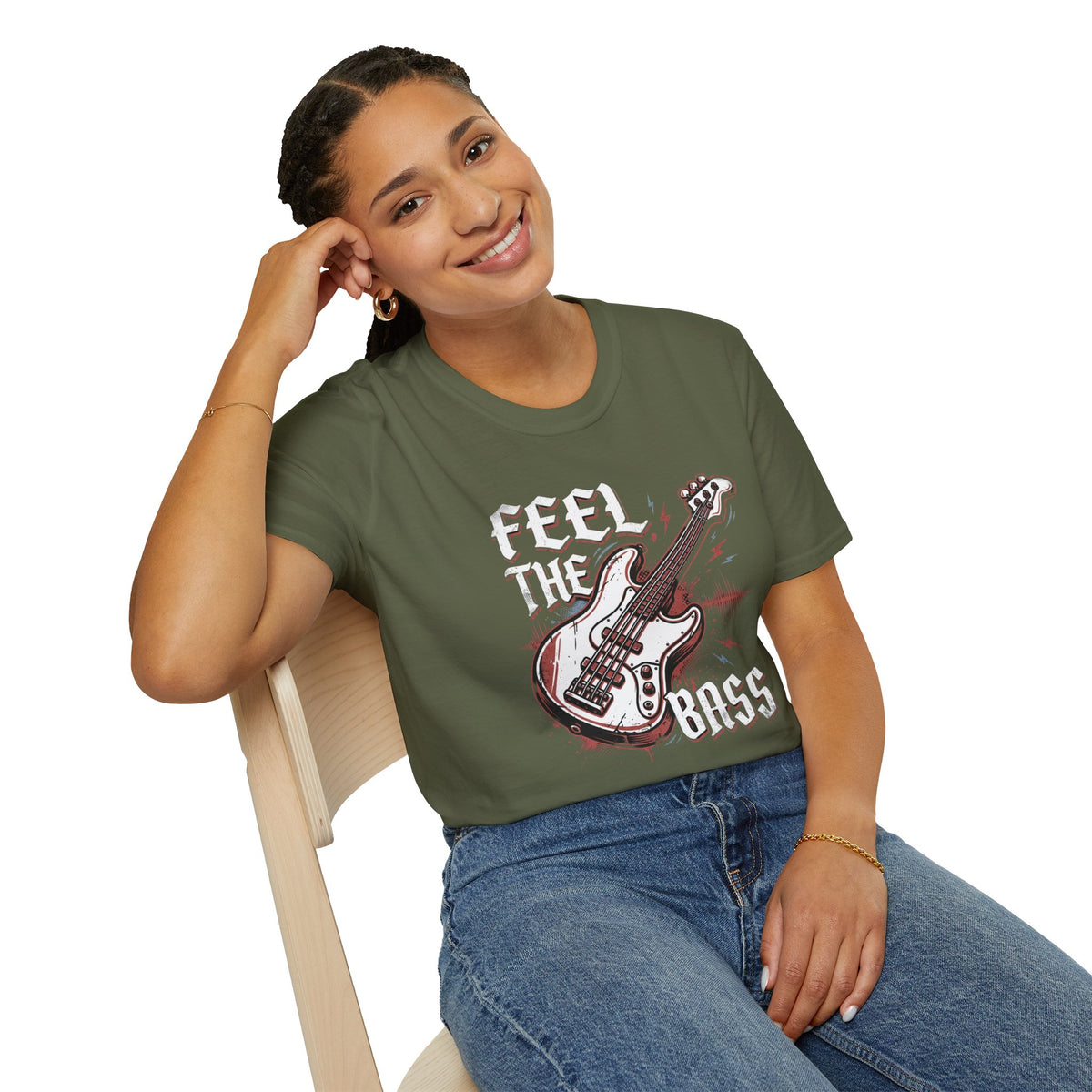 Bass Guitar Graphic T-Shirt — Rock Music Tee ("Bass Player")
