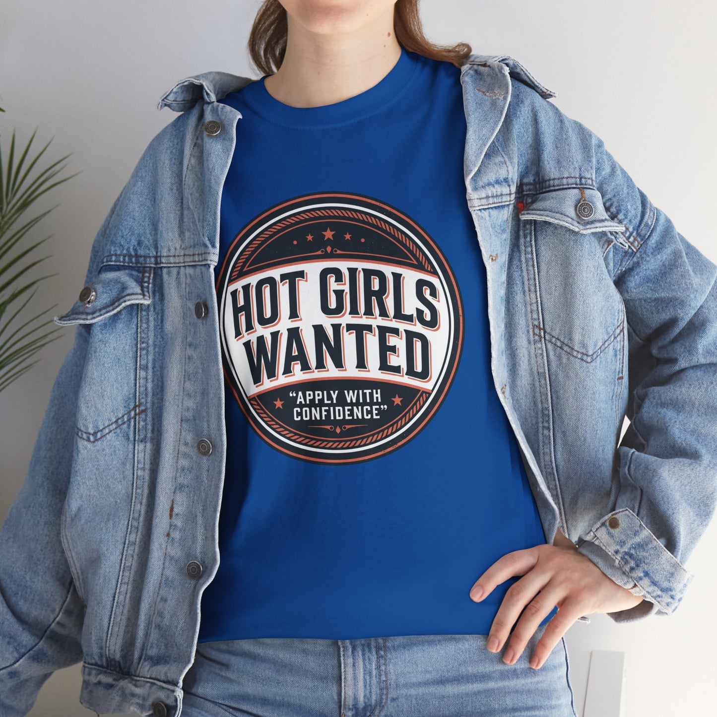 T-Shirt — "Hot Girls Wanted" Retro Badge Tee