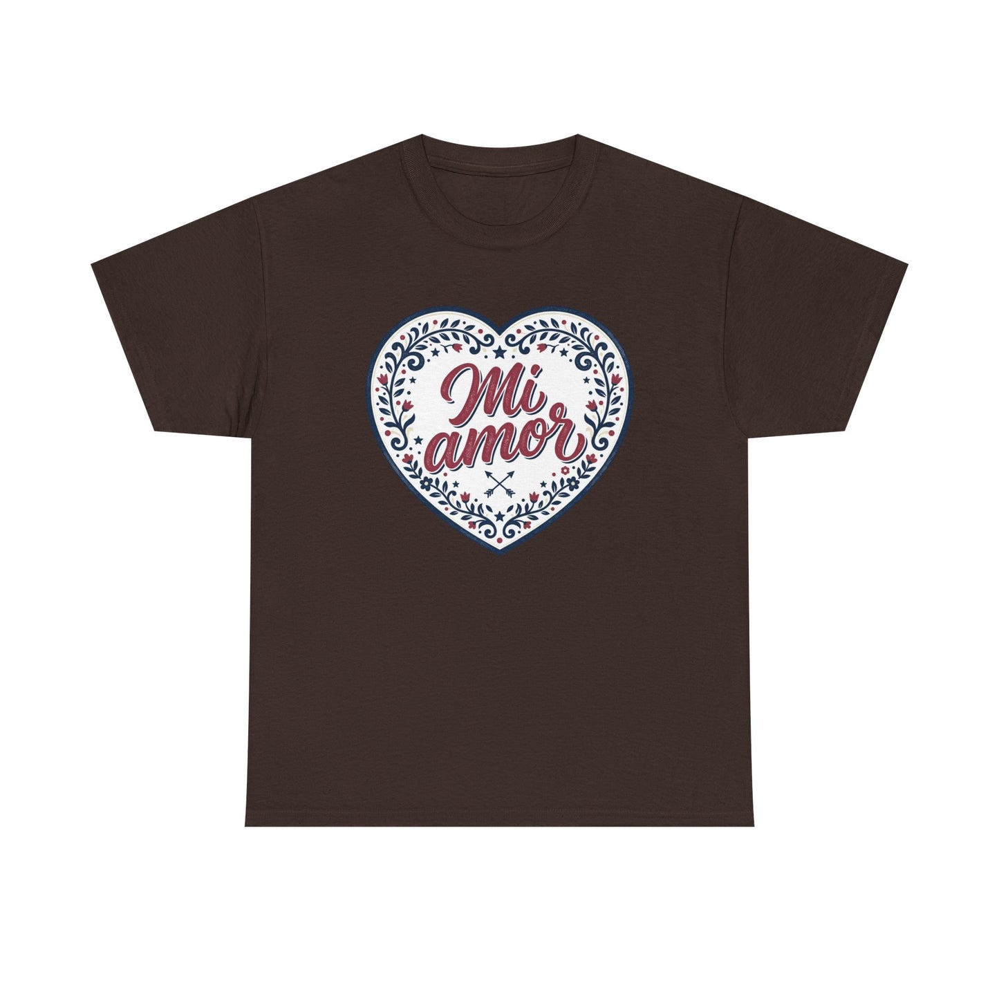 Mi Amor Heart T-Shirt — Romantic Floral Graphic Tee for Valentine’s Day