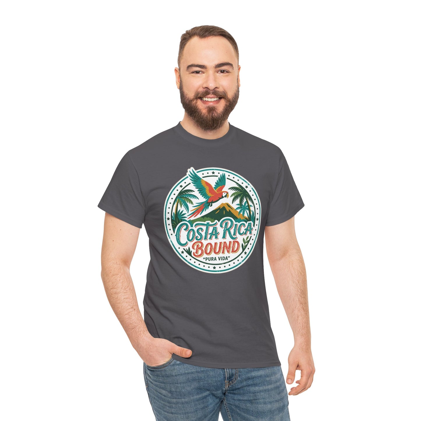 Costa Rica Bound T-Shirt — Tropical Parrot Travel Tee Printify