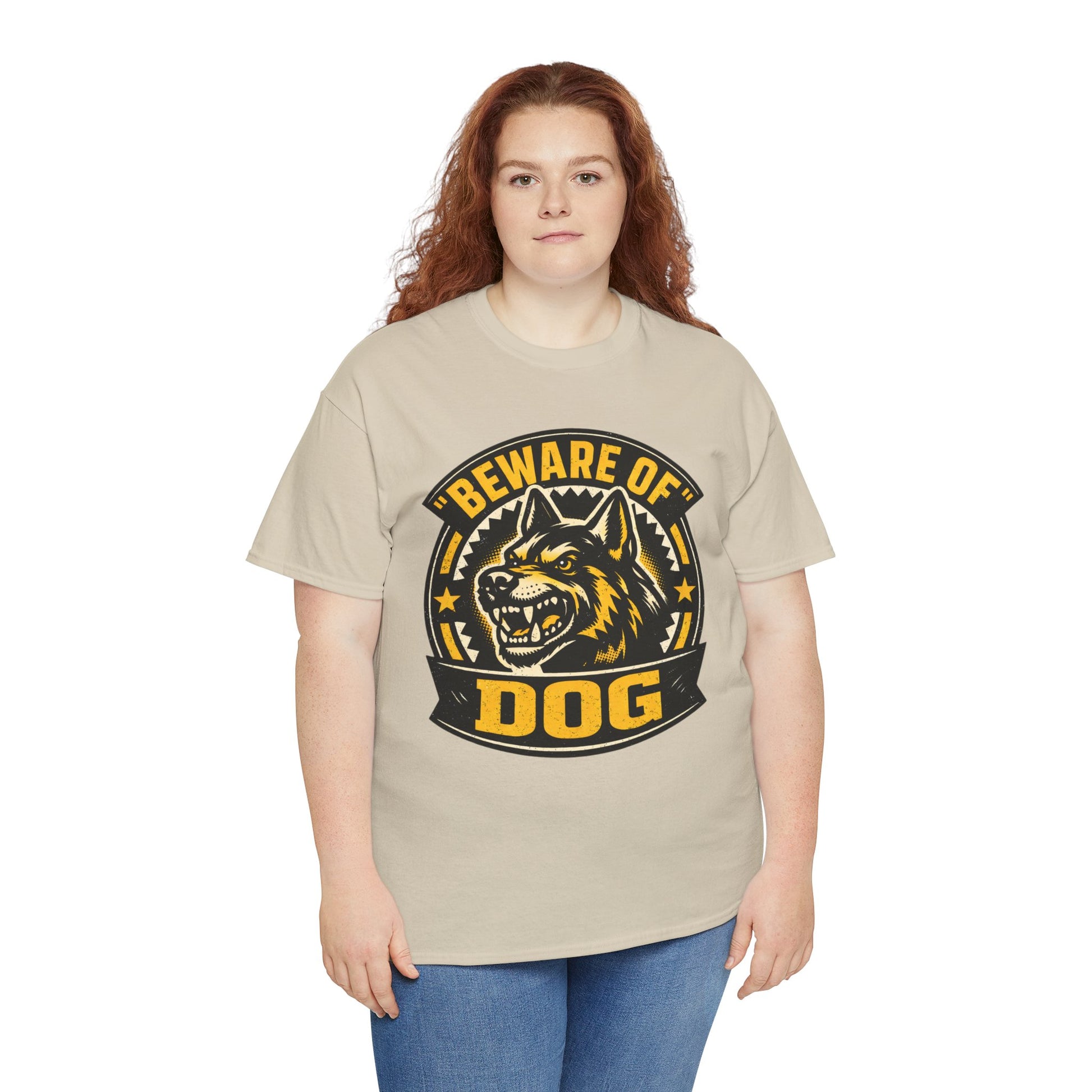 Beware of Dog T-Shirt — Retro Aggressive Dog Warning Graphic Tee Printify