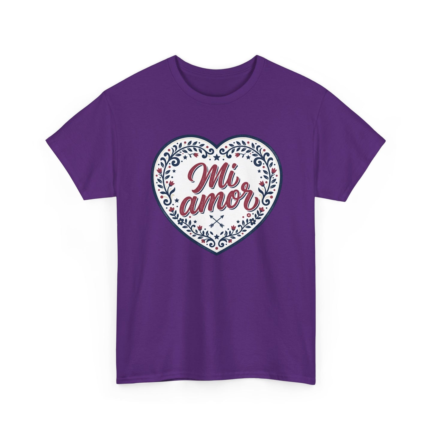 Mi Amor Heart T-Shirt — Romantic Floral Graphic Tee for Valentine’s Day