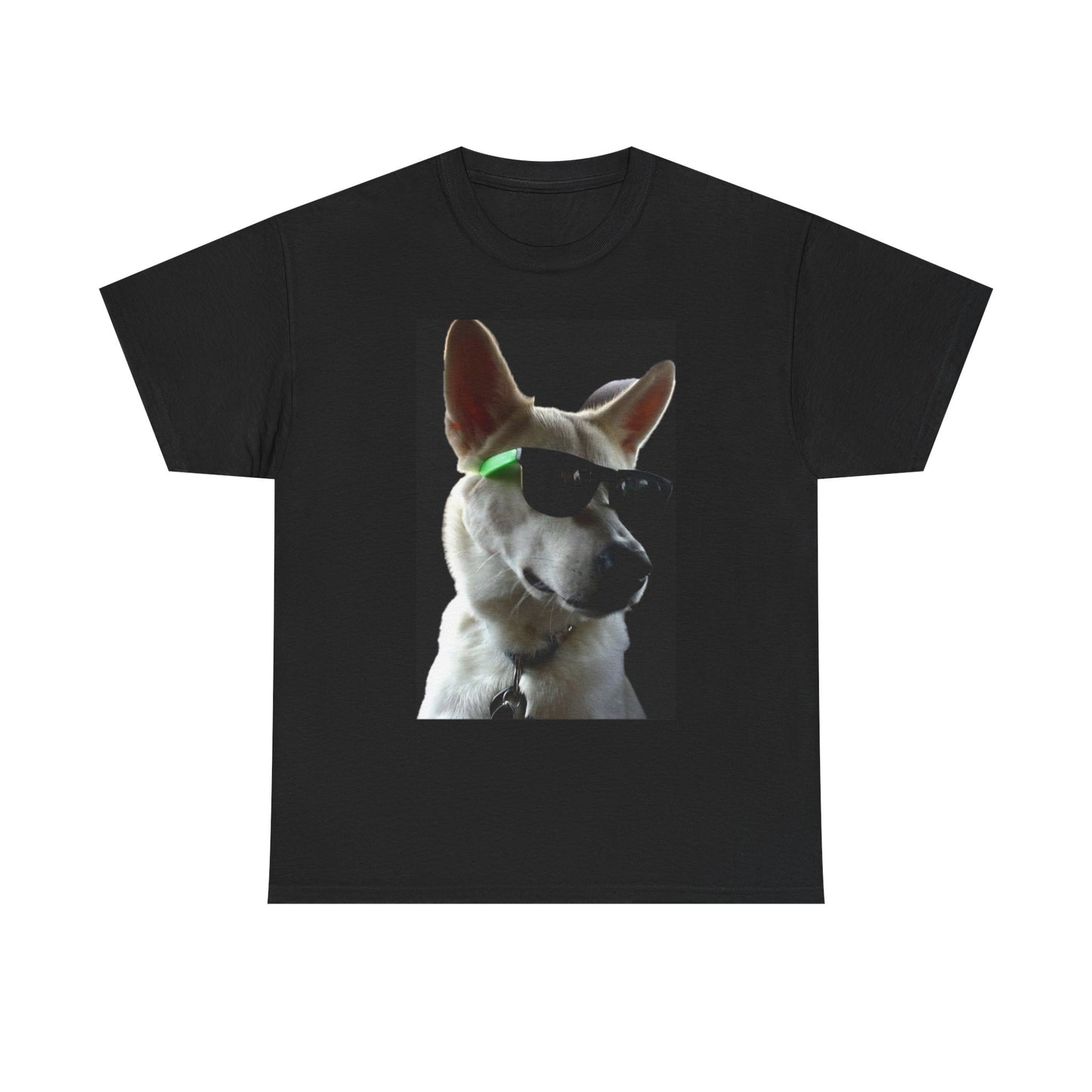 Cyberpunk Dog Photo Tee — Futuristic Bull Terrier Graphic T-Shirt Printify