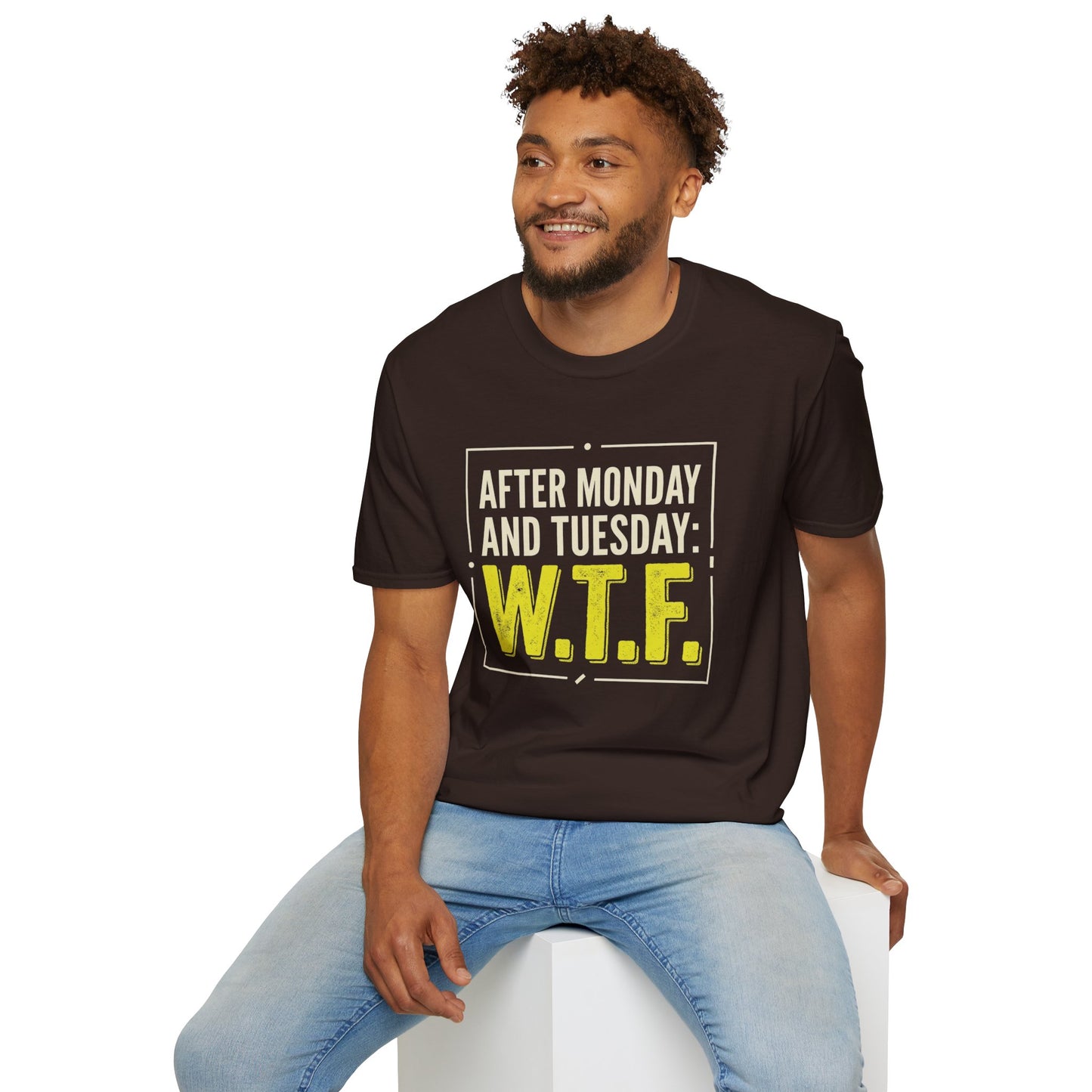W.T.F. Funny Graphic T‑Shirt — "After Monday and Tuesday: W.T.F." Novelty Tee for Weekend Lovers